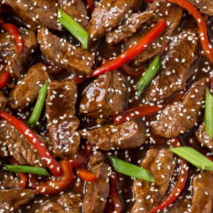 Beef Cubes with Soy Sauce & Sesame