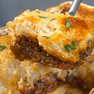 PESAJ-Cassava (Yuca) Pie with Meat in Tomato Sauce (9x13 Tray)